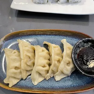 Pork gyozas.
