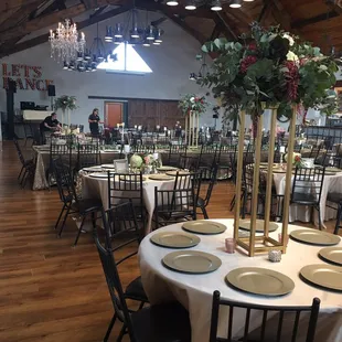 Gorgeous reception hall! Shout out to Moody Hues Floral for the amazing arrangements!