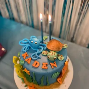 a birthday cake for a little boy