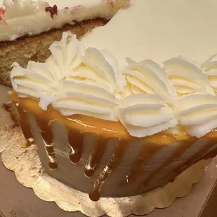 Here you can see the tragic piping covering the caramel "mucus" drip that was supposed to be beautiful metallic gold