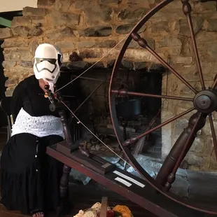 A unique visitor checking out the little Loomhouse