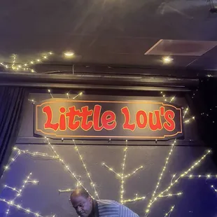 That's the name of the restaurant that Lou's and that's one of the band members getting set up