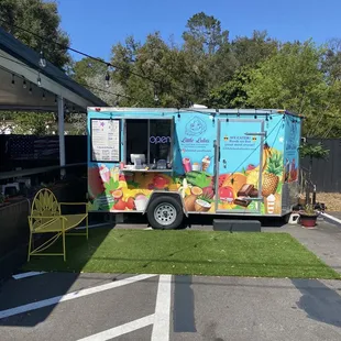 a food truck parked in a parking lot