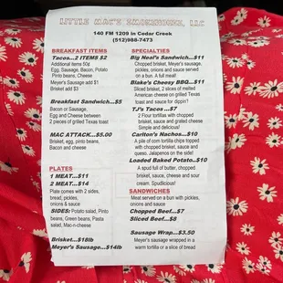 Menu of delicious ways to put bbq in your mouth!
