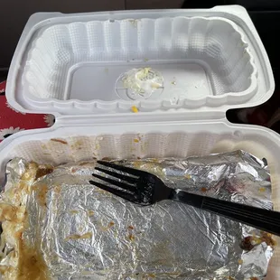 Meant to show the brisket &amp; sausage loaded baked potato...but I ate it all first!! So good and buttery!