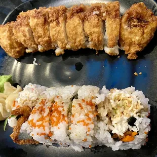 Crunch California Roll (top) &amp; Spider Roll (bottom)