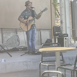 a few steps away; as part of Sawmill&apos;s ambience, live music performers