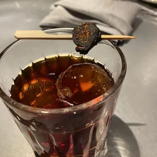 Fig manhattan drink
