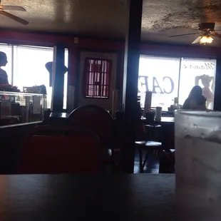 a view of the dining area