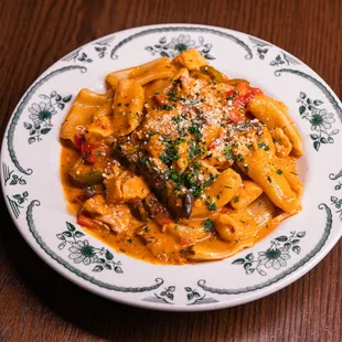 a pasta dish on a plate