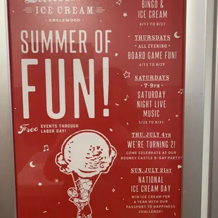 Fun stuff here all Summer 2024