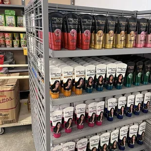 Beauty products during week one, before these were transferred on shelves behind the checkout counter.