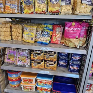 shelves of snacks and snacks