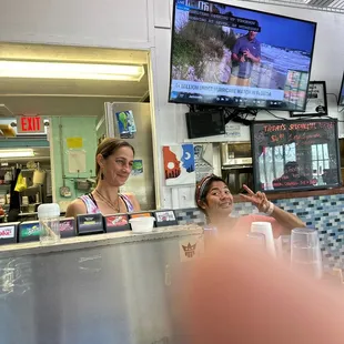 two women at the counter