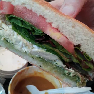 Chicken Pesto Goat Cheese Sandwich