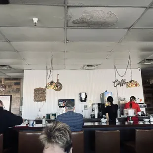 Breakfast counter, dining area and our 2025  New Years Breakfast.