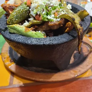a bowl of food on a table