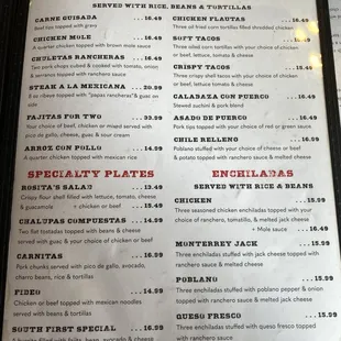 Little Mexico menu