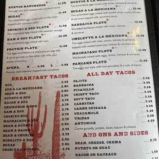 Little Mexico menu