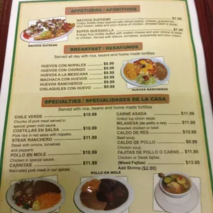 sushi and sashimi, menu