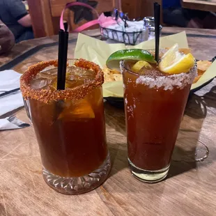 A michelada and a Bloody Mary with Gray goose