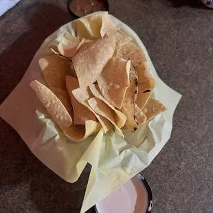 Chips, salsa and their special dip