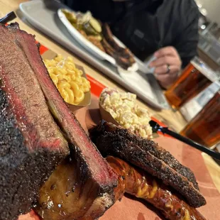 Beef rib special, sliced brisket, jalapeños cheddar sausage, potato salad &amp; Mac &amp; cheese!