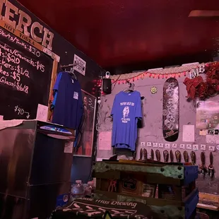  t - shirts hanging on the wall