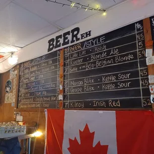 Beer menu