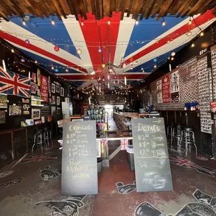 the interior of the pub