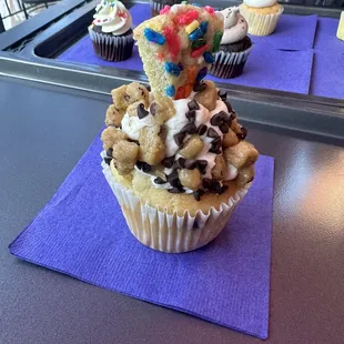 Ships Ahoy Chocolate Chip Cookie Dough Cupcake