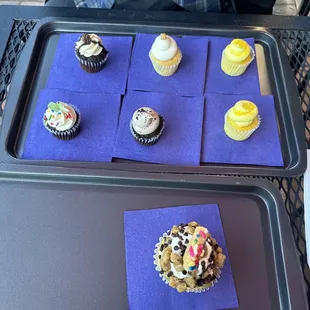 Assortment of minis &amp; regular cookie dough cupcake