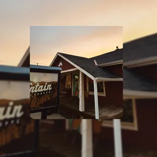 Little Mountain Print Shoppe, at sunset.
