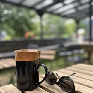 House coffee on the patio.