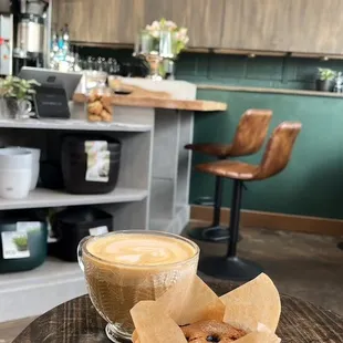 Love these beautiful glass mugs &amp; a cinnamon blueberry muffin!