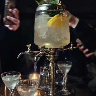 Ginza lights fountain - suntory toki, yuzu 2 ways, lychee, lime &amp; yuzu soda, yuzu bitters