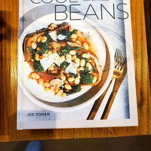 a cookbook on a table