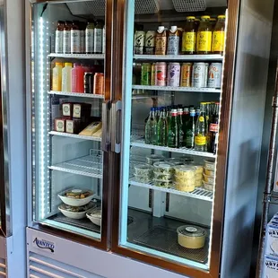 a refrigerator with food in it