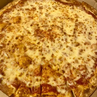Extra large cheese pizza