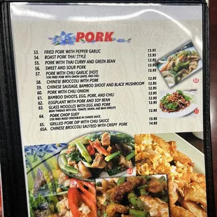 a menu for a restaurant