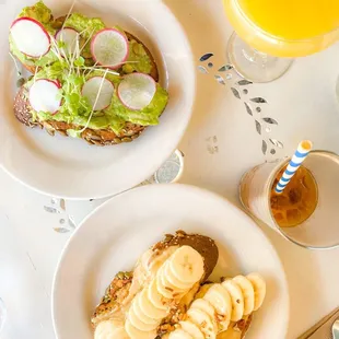 Avocado toast, Banana-Tahini Toast