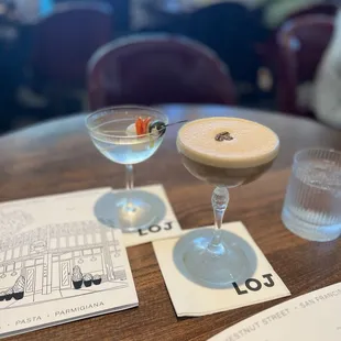 Espresso Martini and a Pizza Martini