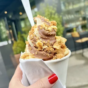 the usual - swirl soft serve with butter cake crumble