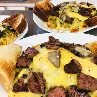 Steak loaded Hashbrowns