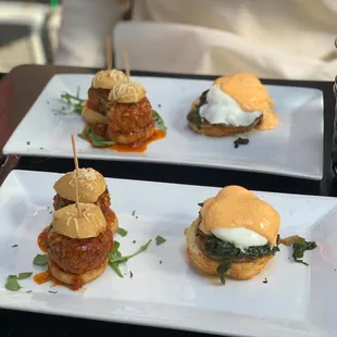 Gravy Meatball Sliders Poached Eggs