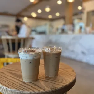 Vanilla sweet cream latte &amp; Brown Sugar Latte