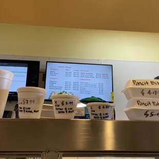 a variety of food items