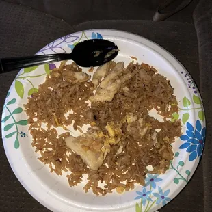 chicken fried rice with no veggies (as requested)