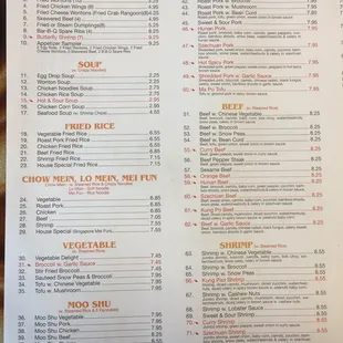 Menu as of 7/29/2018 (Part 2)