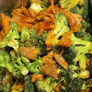 broccoli and beef in a sauce